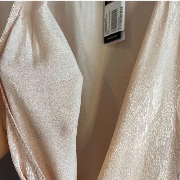 AFRM Milos Long Sleeve Wrap Minidress In Icy Pink Snake || SZ S - Picture 6 of 15